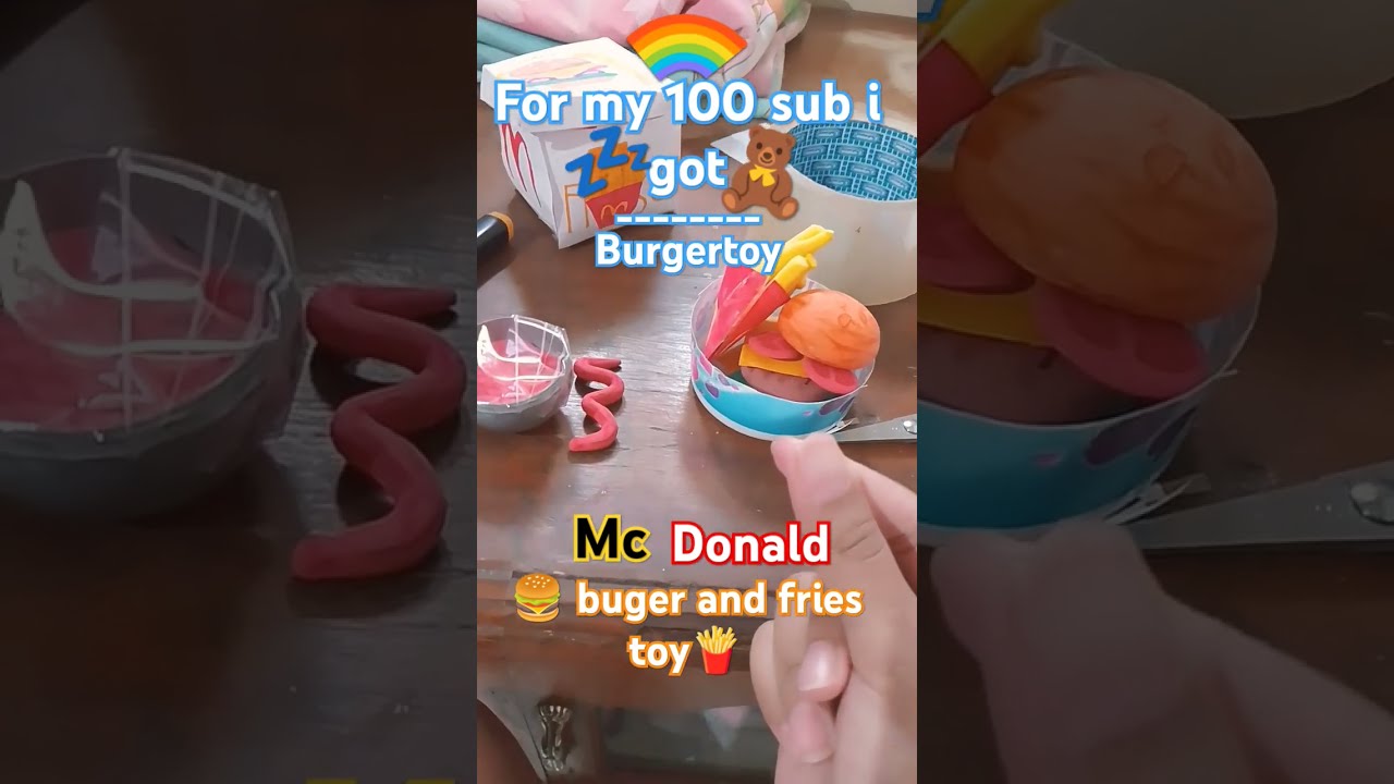 Tysm For 100sub Guys Toy Burgerandfrise Clay Artandcrafts