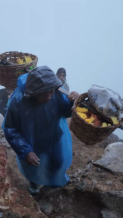 Hard life of Mt  Ijen miners. #indonesia #travel #bali #mtijen #volcano