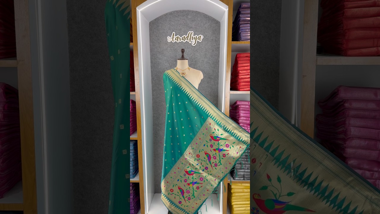 Pure Zari Temple Parrot Paithani Dupatta