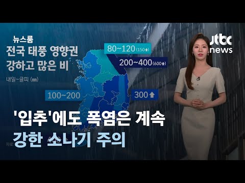 [날씨] '입추'에도 폭염은 계속…8일 밤 강한 소나기 주의 / JTBC 뉴스룸