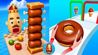 SANDWICH RUNNER vs BAKERY STACK All Levels Gameplay Android,ios | Satisfying SpeedRun