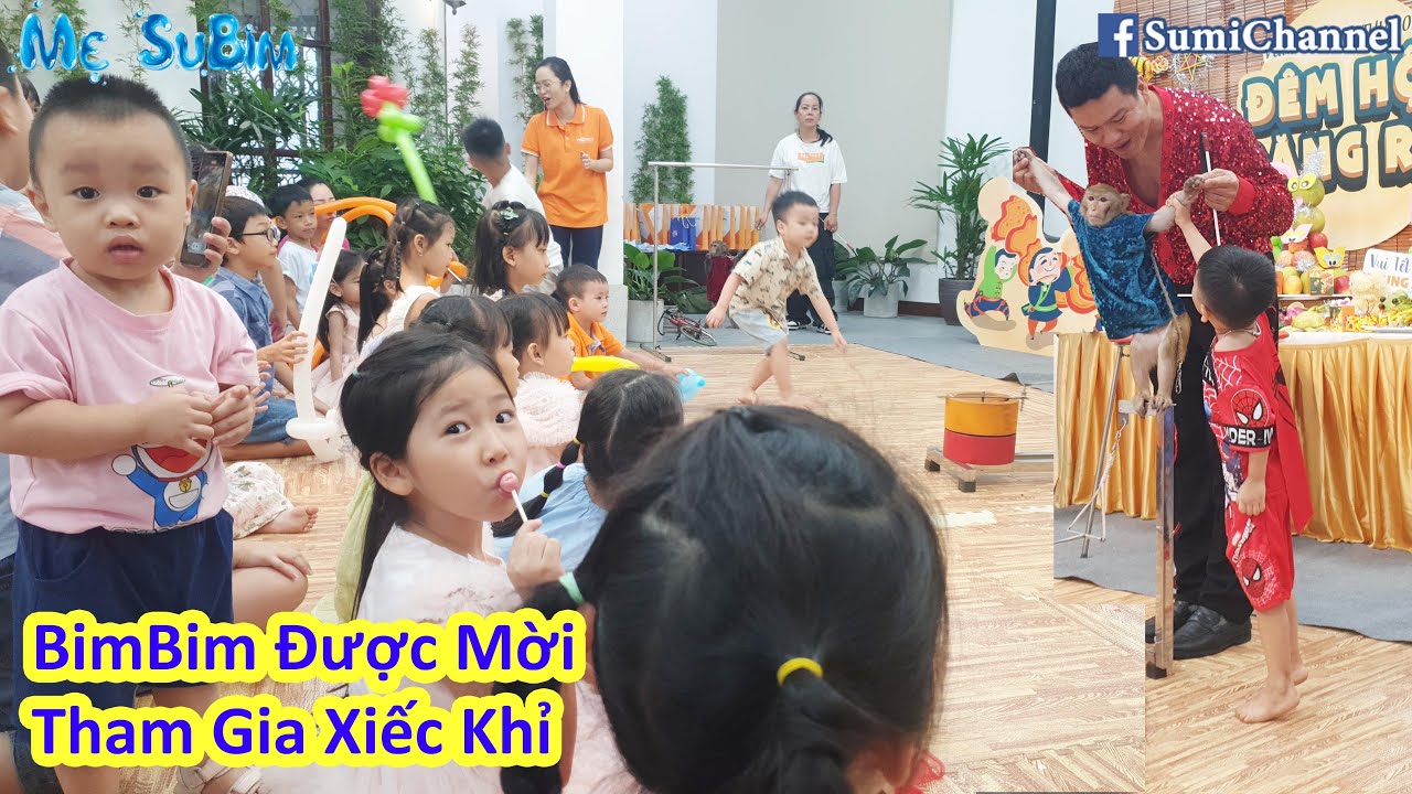 MiBimBong Đi Chơi Trung Thu Ở Công ty Bố | BimBim Được Mời Tham Gia Tiết Mục Xiếc Khỉ Cực Đỉnh