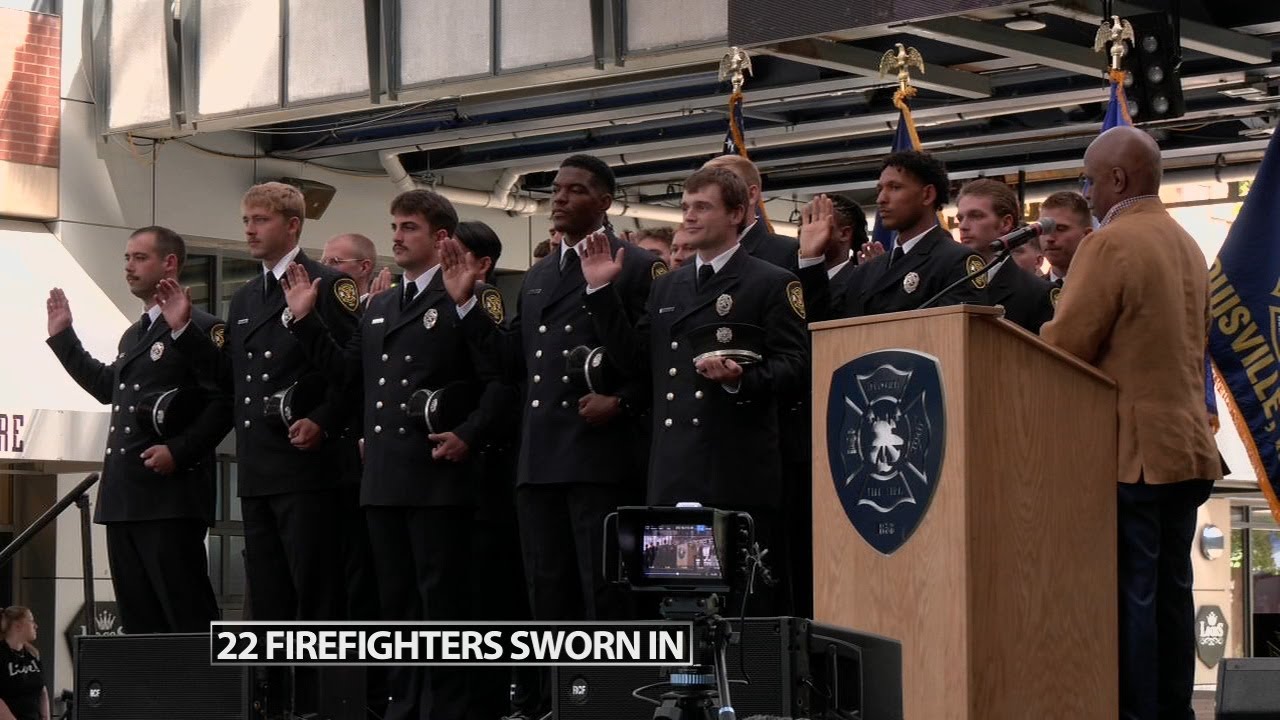 Louisville Fire Department swears in 22 new firefighters - YouTube