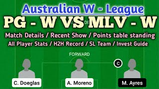 Aflede historie Print PG - W VS MLV - W Australian W - League Football Match Dream 11 Prediction  - YouTube