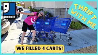 We Filled Four Carts With Amazing Things to Resell  Thrift With Me   Vegas Thrifting