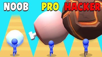 NOOB vs PRO vs HACKER in Snowball Run - All Levels Gameplay Android, iOS - Kids TV Channel