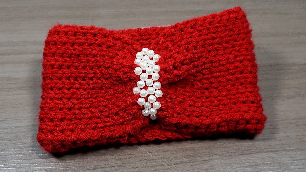 🌈Diadema Tejida a Crochet (CON PERLAS) Paso a Paso - CINTILLO VINCHA TURBANTE❤