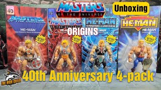 ⁣Masters of the Universe Origins He-man 40th Anniversary 4- pack Unboxing Review!