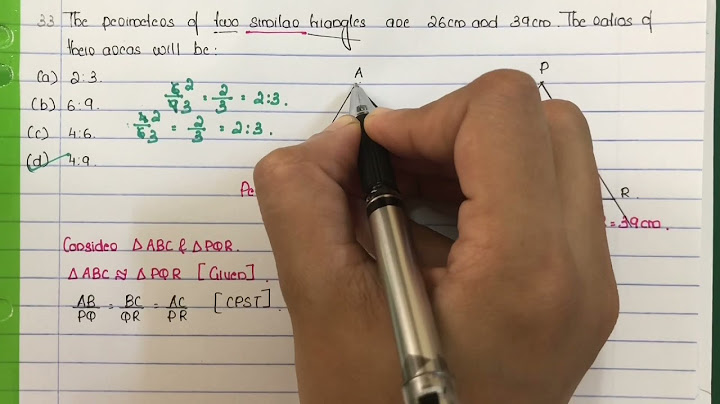 The perimeters of two similar triangles are 56 cm and 42 cm the ratio of their areas will be
