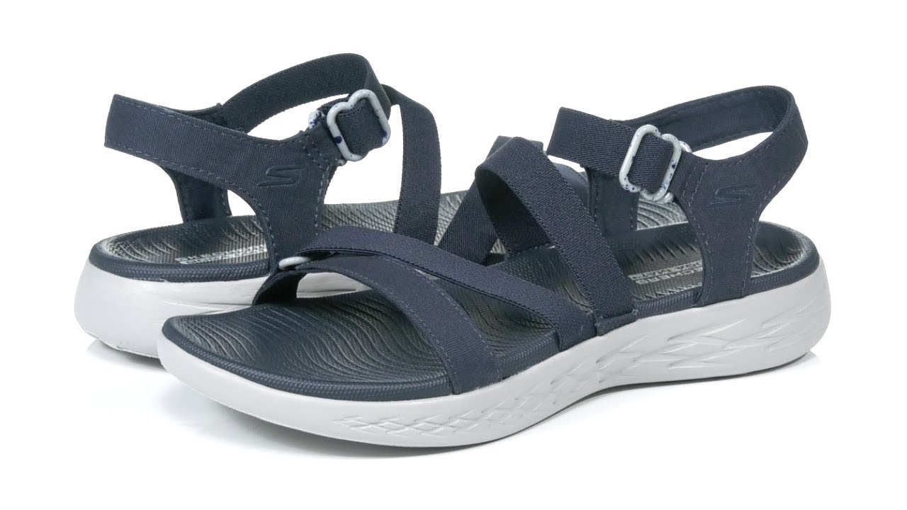 skechers gowalk on the go 600 multi strap sandals sheen