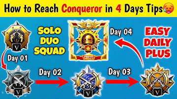 🔥How to Reach Conqueror in 4 Days😍| BGMI/PUBG Best Solo, Duo, Squad Rankpush Tips & Tricks✅