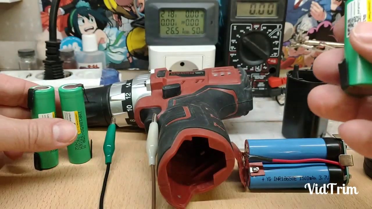 Замена аккумуляторов для шуруповерта - YouTube