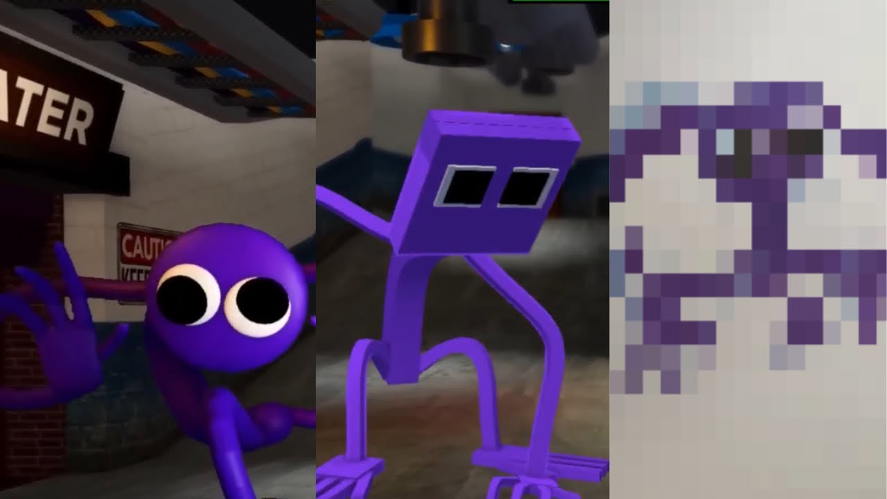 FNF】How To Draw Rainbow Friends Purple Roblox Minecraft - Picture