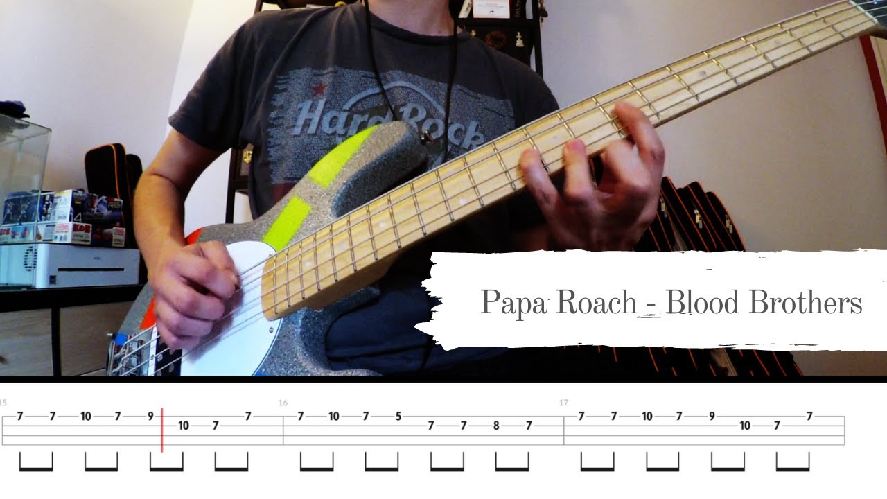 Papa Roach Blood Brothers Bass Cover & Tabs YouTube