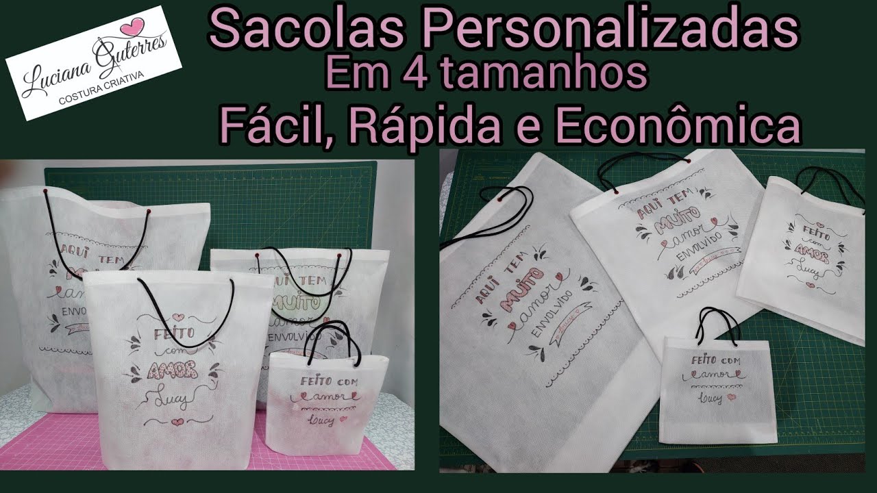 Faça Suas Próprias Sacolas Personalizadas - Modelo 2 - Muito Fácil e Rápida 🤩