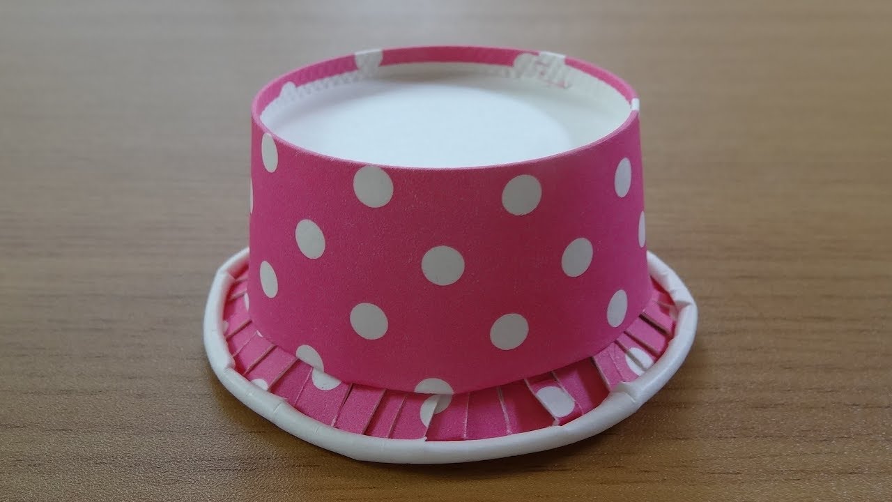 How To Make A Paper Cup Hat 紙コップ ぼうし の作り方 Youtube