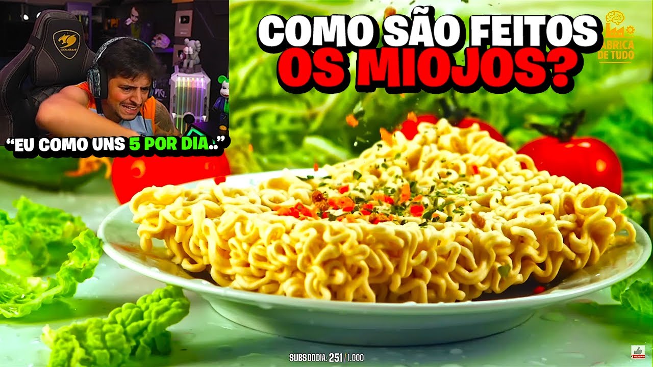 Coringa reagindo Como São Feitos os Miojos? 🍜 | Curiosidades Incríveis