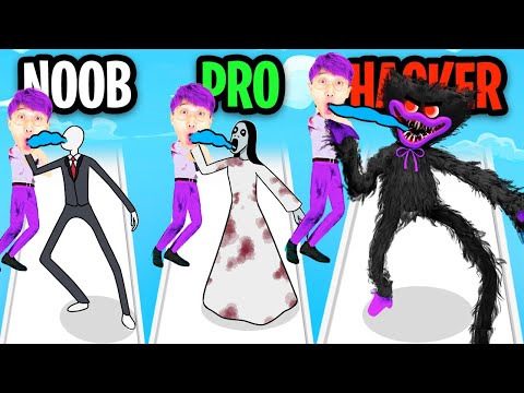 NOOB vs PRO vs HACKER In GHOUL RUN!? (ALL LEVELS!)