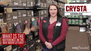 What do the Boot Width Letters & Numbers mean? #AskCoastal
