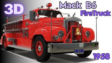 🔥Mack B6 Firetruck 3D Model 🚒 | Vintage Fire Truck for Sale | BLENDER