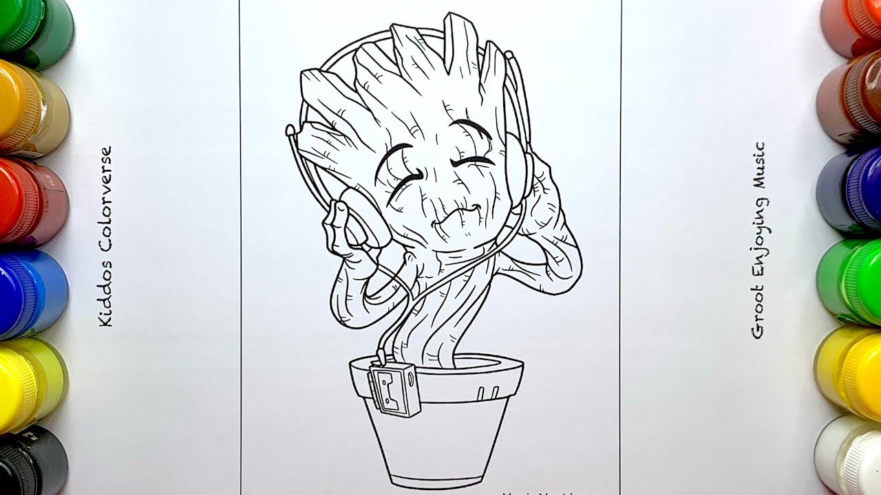 Coloring Groot from Guardians of the Galaxy 