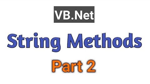String methods in vb.net | Part 2 in hindi