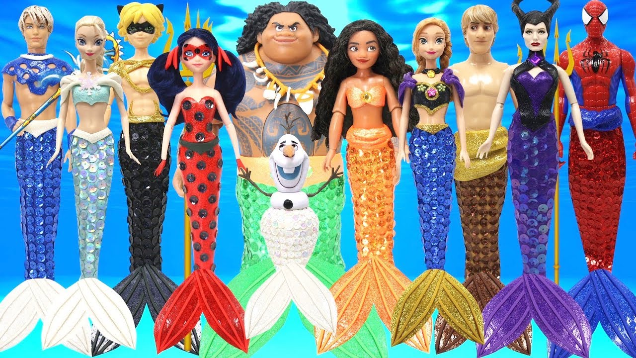 Play Doh Mermaid Disney Princess Couples I Ladybug Cat Noir I Spiderman Compilation video phone beyonce mp3