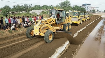 Unbelievable Road Construction Skill! Grader Work in Perfect skill | Satisfying Road Building
