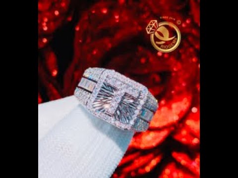 Nhẫn đính KIM CƯƠNG MOISSANITE Trắng nam VÀNG 18K