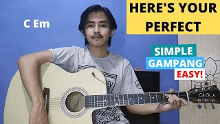 Video thumbnail of "CHORD SIMPLE GAMPANG (Here's Your Perfect - Jamie Miller) (Tutorial Gitar) Easy Chords!"