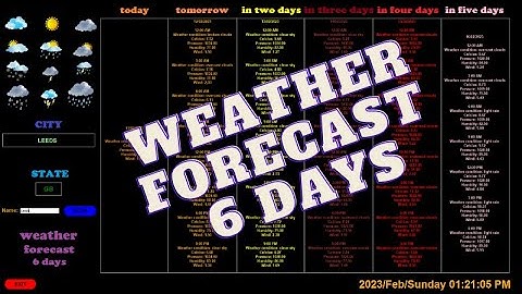 Weather forecast 6 days | Weather App | Python