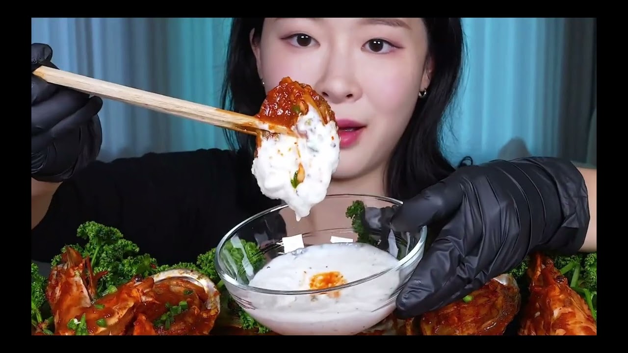 Spicy food eating by korea cute girl 