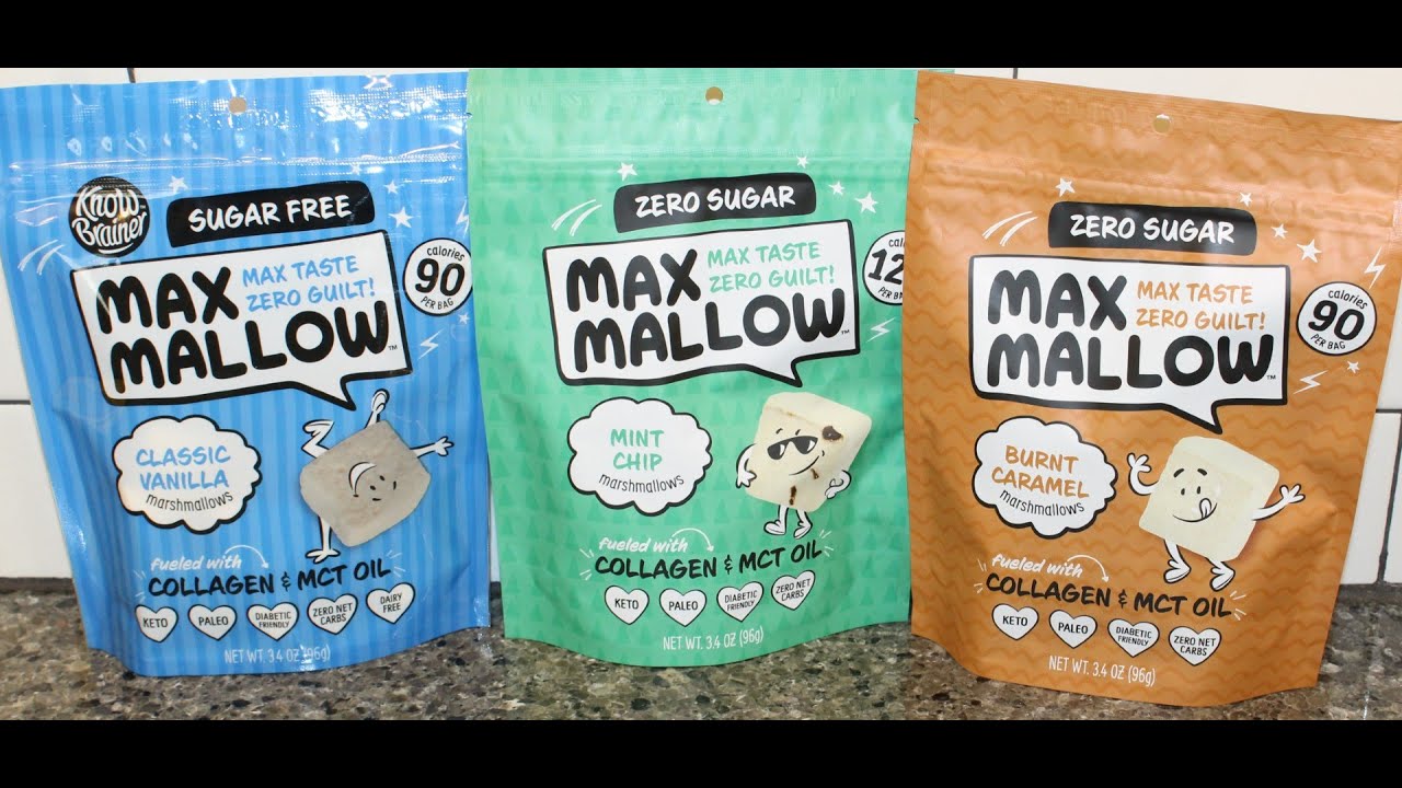 Know Brainer Max Mallow Marshmallows Classic Vanilla, Mint Chip