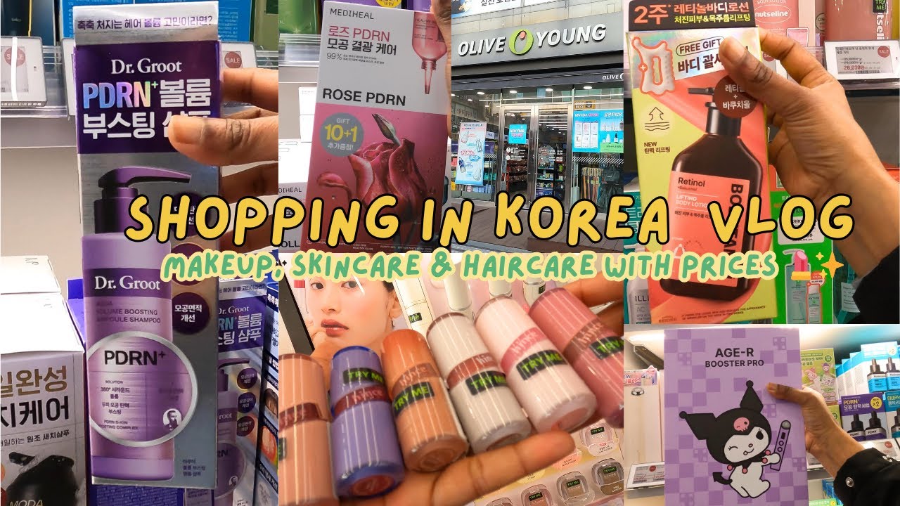 Shopping in Korea vlog🇰🇷 | K-Beauty at Olive Young 🛍️ |Makeup, Skincare & Haircare with Prices 💄✨
