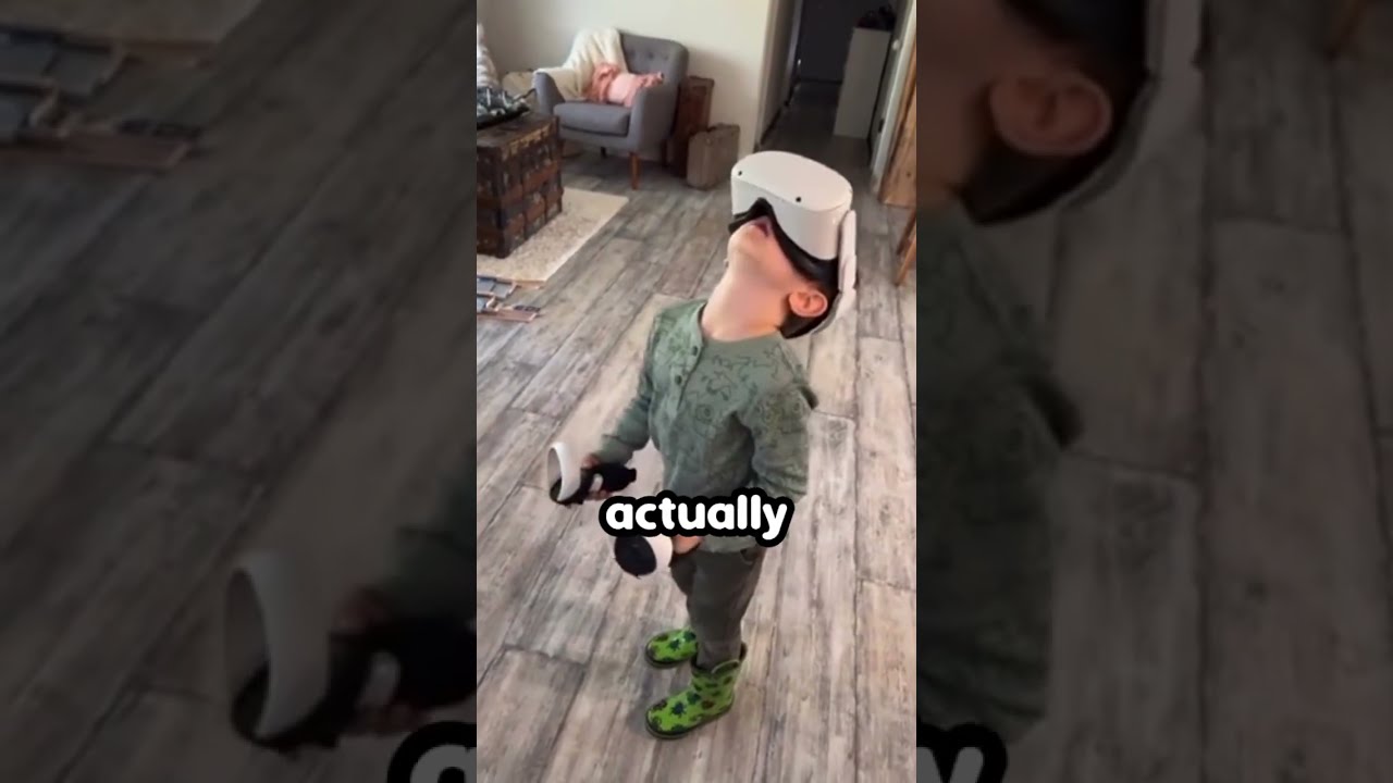 Boy Jumps In Real Life Thinking Its VR 