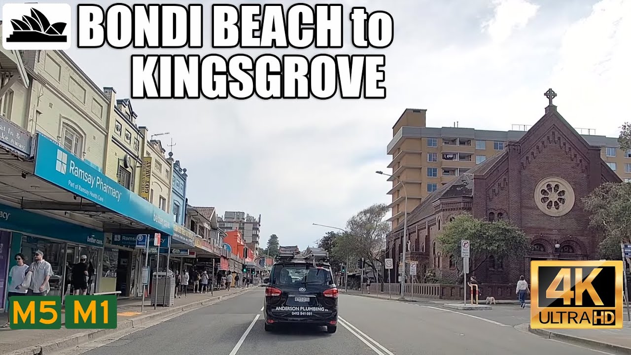 4K Sydney drive: Bondi Beach to Kingsgrove via Syd Enfield Drive, M1 & M5