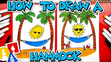 How To Draw A Summer Beach Hammock
