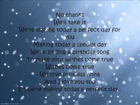 Idina Menzel Making Today A Perfect Day Lyrics Youtube