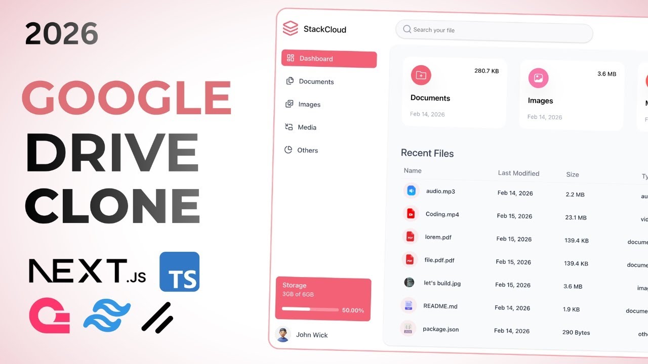 Full Stack Google Drive Clone with Next.js, TypeScript & Appwrite ...