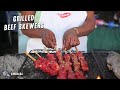 Grilled beef skewers in kinshasa kamundele  congolese street food