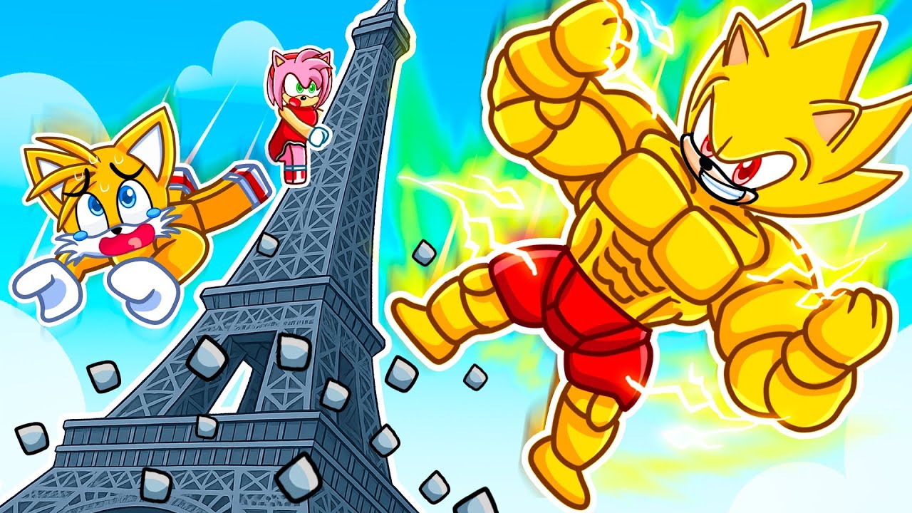 Me Convertí en SUPER SONIC en DESTRUYE y SALTA de la Torre en Roblox!