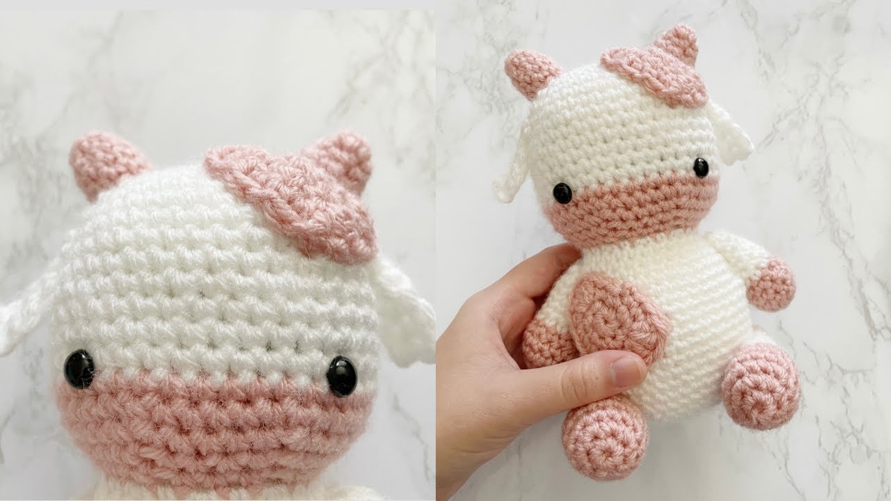 Crochet cow Plush cow Pink cow Crochet plush cow toy Cow toy