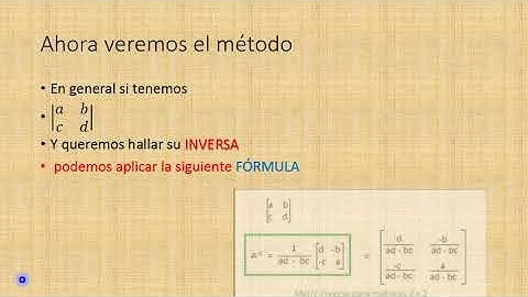 MATRIZ INVERSA 2X2 Fórmula