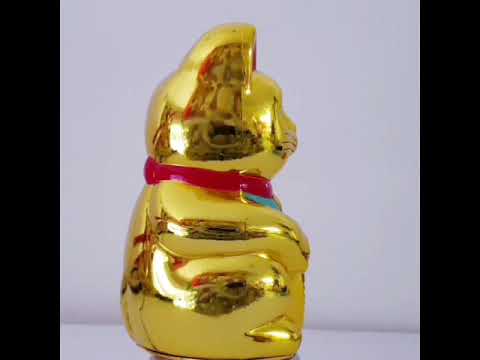 Gato De La Suerte Fortuna Dorado 18 Cm Maneki Neko Feng Shui