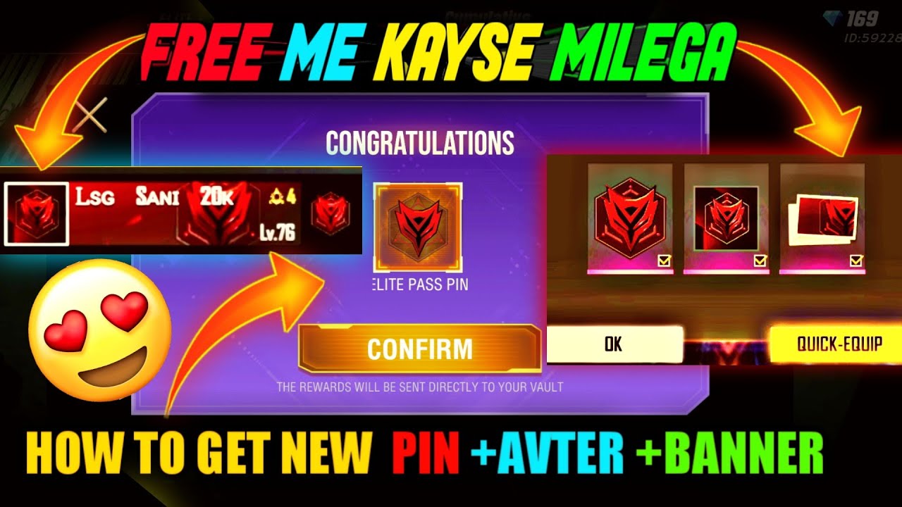 HOW To Get Free elite pass PIN+ AVTER+BANNER | FREE FIRE NEW PIN AVTER BANNER | Tóm tắt các thông tin liên quan đến banner free fire chi tiết nhất