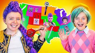 KPop Demon Hunters Play Throwing a Dart at a Map Challenge!