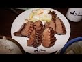 仙台めし「牛たん炭焼き利久」の牛たん「極」定食　Premium grilled Beef Tongue "Gyutan" set meal of Rikyu Sendai.