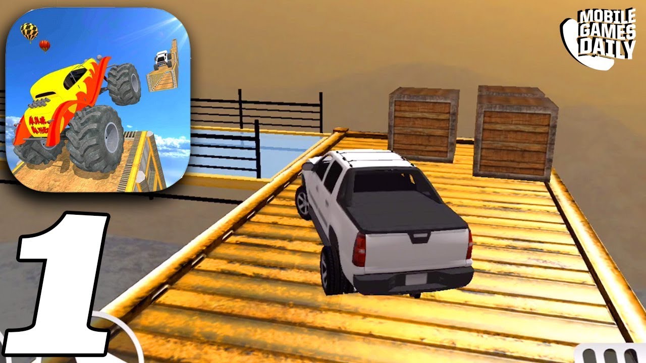 US Monster Truck Ramp Stunt - Gameplay Walkthrough Part 1 - Levels 1-5 (iOS Android)