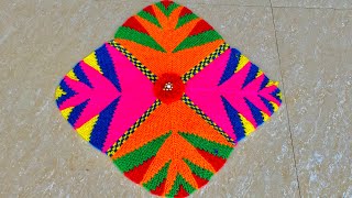 3D वाला पायदान बनाए बिलकुल आसान तरीक़े से || new 3D design doormat in hindi step by step