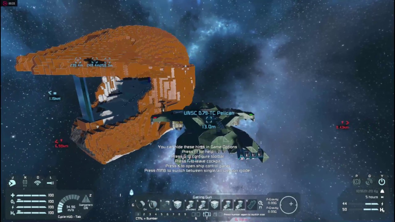 Red vs Blue Inspired Space Ship - Quick Tour on Space Engineers - YouTube